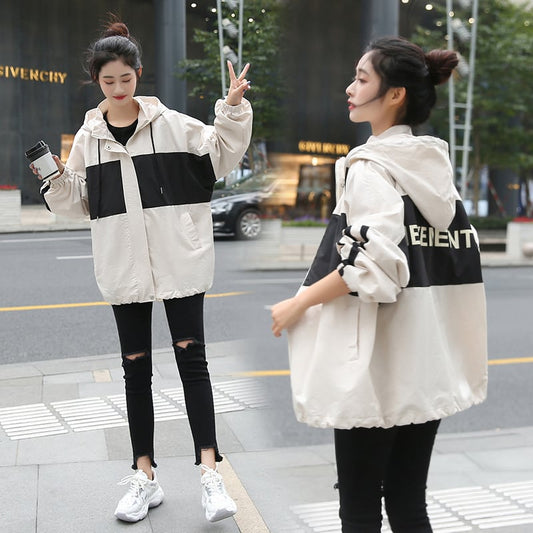 [Reiten Princess Series]★Jacket★ 2color Cute color scheme Black Beige SML XL 2XL Spring/Autumn Easy to match