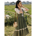 Load image into Gallery viewer, [Jinkyoku Series] ★One Piece★ Retro Dress Switching Ladies Date Faux Layered Green
