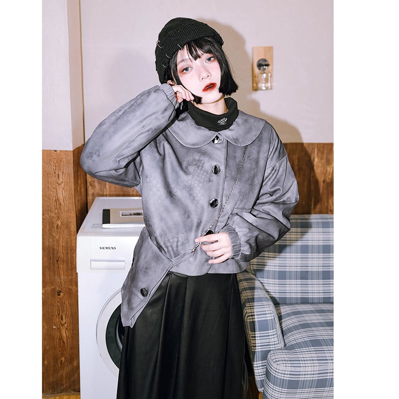 [Kokaisha --- Dragon dyed series] ★China style coat★ Velvet thick winter coat Sailor color