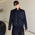 Load image into Gallery viewer, [Illustrated series] ★China style outerwear★ Jacket unisex men's short length black black retro
