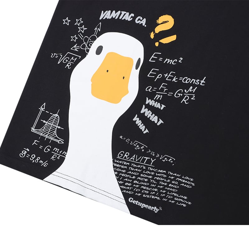 [From Mars---Math Duck Series]★T-shirt★ 2color Unique Unisex Men's Couple Clothes Animal Pattern Cute