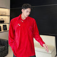 Load image into Gallery viewer, [Illustrated series] ★China style shirt★ 2color velvet improved Tang suit unisex men's black red
