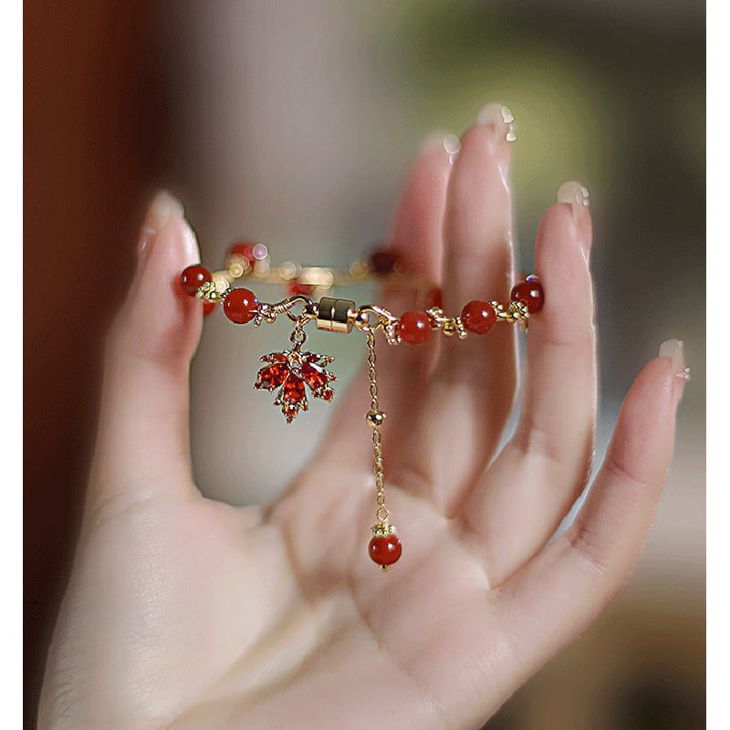 [Random Series]★China Style Bracelet★ Bracelet Ladies Accessories Maple Present Red Red