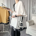 Load image into Gallery viewer, [YOULIN Series]★T-shirt★ Tops 2color Unisex Men's Fake Layered White Black Plaid Pattern
