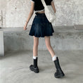 Load image into Gallery viewer, [MENGQIN series] ★Denim skirt★ Mini skirt Belted skirt Bottoms Blue Blue Large size
