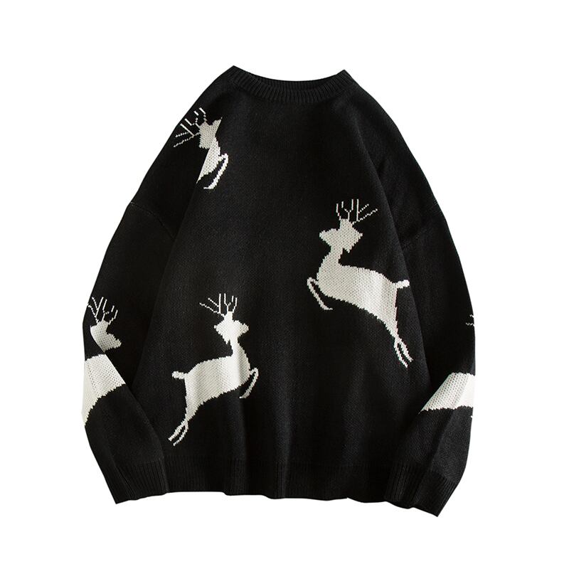 [CNCN Series]★Sweater★ 3color Tops Christmas New Year Deer Unisex Men's Red Black Beige