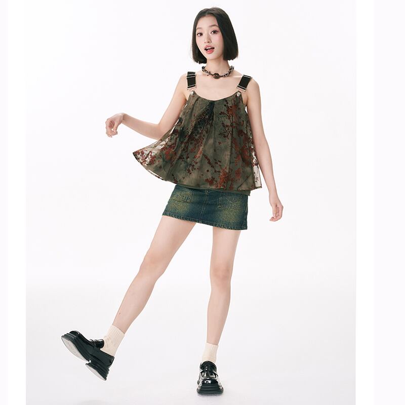 [Yangji Great Dream Series]★China style tank top★Camisole sexy slimming original green summer clothes