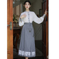 Load image into Gallery viewer, [WUJIA Series] ★Chinese style skirt★ Bottoms Maki skirt Hanfu skirt Shinjeongshi Gray Switching
