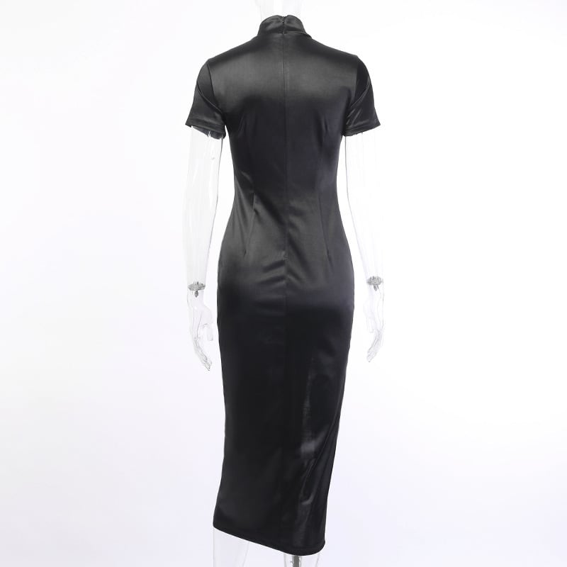 [DARK ANGEL Series]★China Dress★ One Piece Chinese Clothes Performance Clothes Embroidered Long Length SML Black Black