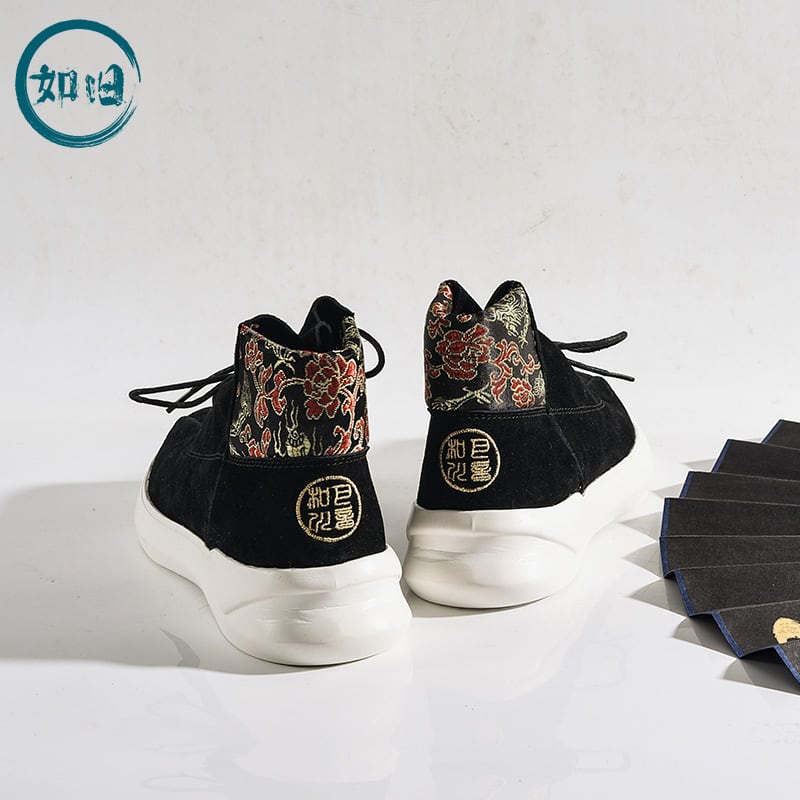 [Like Old Series] ★Shoes★ Men's Embroidery Boots Casual Shoes Chinese Style Shoes Size 39 40 41 42 43 44 Unique Design