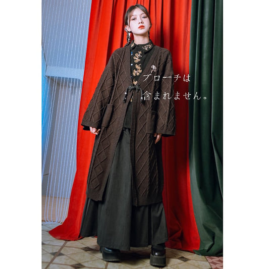 [Kokaishan --- Wakagi Gin Series] ★China style coat★ Cardigan long length knit outerwear