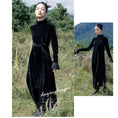 Load image into Gallery viewer, [Big Blue Dragon Series] ★China style dress★ Velvet changeover slimming black black slit
