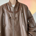 Load image into Gallery viewer, [YOULIN Series]★Jacket★ 3color PU Unisex Men's Large Size Cool Black Beige Dark Brown
