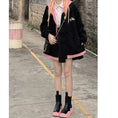 Load image into Gallery viewer, [GANGWEI Series] ★Jacket★ Outer Color Scheme Faux Layered Black Black Hooded
