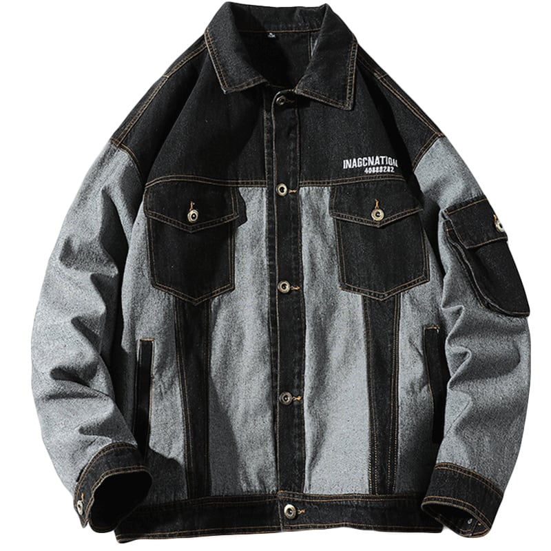 [DIANCUI Series]★Jacket★ Denim jacket 2color Unisex Men's Large size Color scheme Fashion