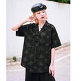 Load image into Gallery viewer, [Ancient monsters --- Ink series] ★China style shirt★ Tops Short sleeve shirt Black Black China button
