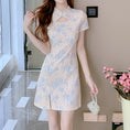 Load image into Gallery viewer, [Flower and Non-Flower Series]★China style dress★ Cheongsam dress, short length, floral pattern, lace, summer, ladies, cute
