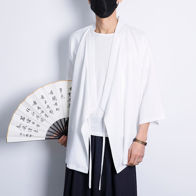 [MUFENG Series] ★Happi coat★ 2color Plain Chinese Style Unisex Men's Large Size Black White