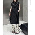 Load image into Gallery viewer, [YIDAO Series] ★China-style dress★ Chinese dress Black Black improved cheongsam dress Slit
