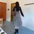 Load image into Gallery viewer, [Dong Xiaojie Series] ★Checked dress★ Large size, fake layered, slimming, retro, cute, easy to match
