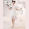 Load image into Gallery viewer, [YUEQIAO Series]★Cheongsam dress★Short length mermaid line Chinese style dress Chiffon Light pink
