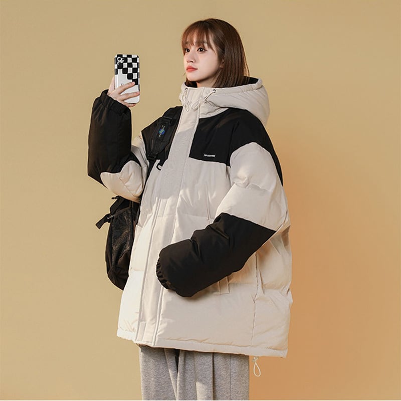 [Suikoishi Series] ★Winter coat★ Cotton coat outerwear 2color Unisex Men's Color scheme Coffee color Black