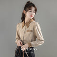 Load image into Gallery viewer, [GUIDUO Series]★Shirt★ Tops, long sleeve shirt, plaid pattern, women's, improves temperament, color scheme, easy to match, brown
