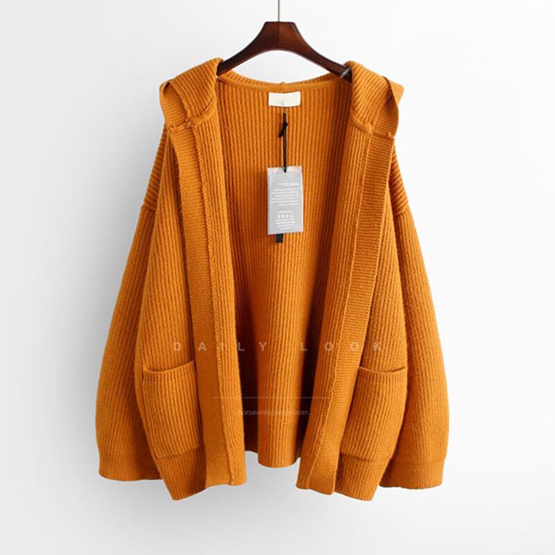 [YIDENGNA Series] ★Outer★ Sweater Cardigan 2color Cartoon Gray Orange