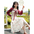 Load image into Gallery viewer, [JIGUJIGU series] ★China style dress★ Switching ribbon, large size, improves temperament, commuting, date, red, red, floral pattern
