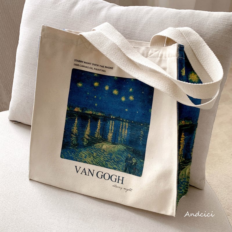 [Andcici Series]★Bag★ Tote bag, backpack, large capacity, date, floral pattern, oil painting style, sky, blue, commuting to work or school