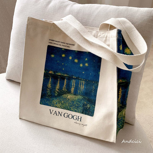 [Andcici Series]★Bag★ Tote bag, backpack, large capacity, date, floral pattern, oil painting style, sky, blue, commuting to work or school