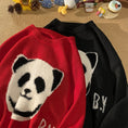 Load image into Gallery viewer, [Emeisa Series]★Sweater★ 3color Knit Tops Unisex Men's Panda Cute New Year Black Red
