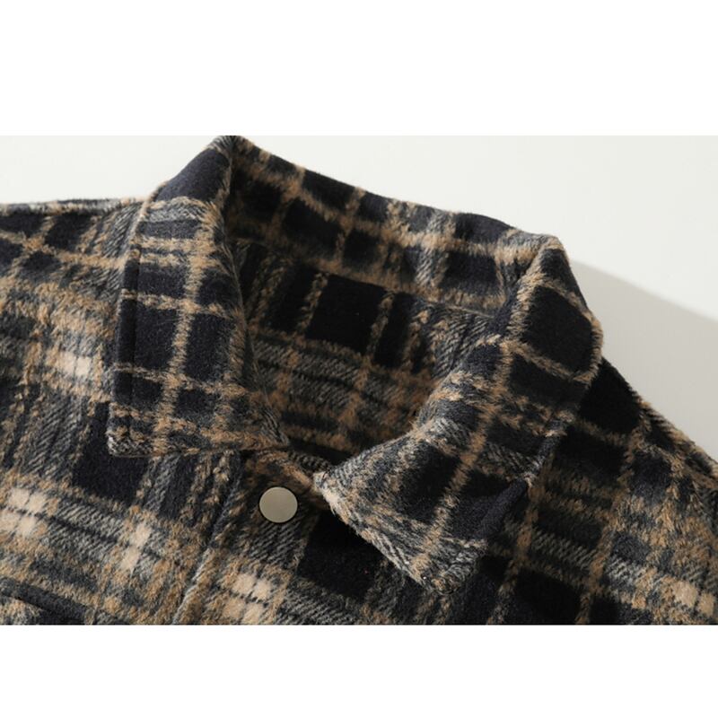 [Satoru Series]★Jacket★ 2color outer plaid pattern unisex men's large size black wine red