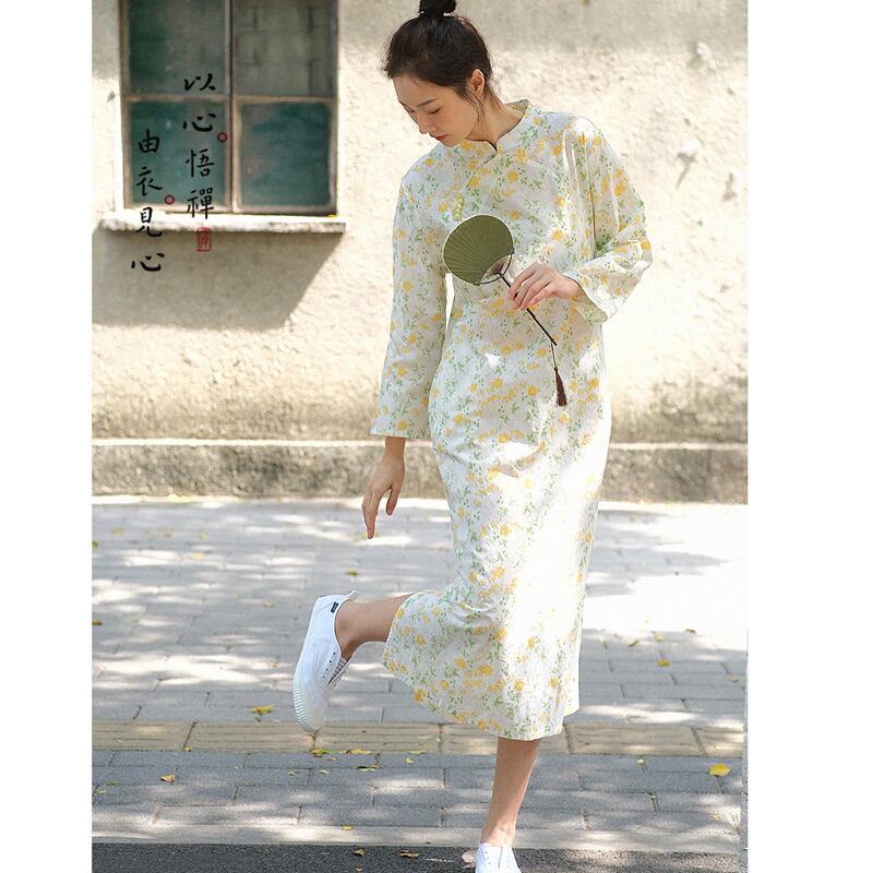 [MANMAN Series]★China-style dress★ 2color Elegant Chinese clothes Tang suit Improved Chinese dress Green White