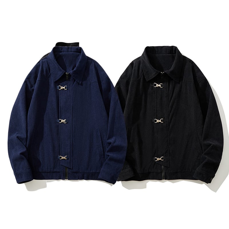 [Satoru Series]★Jacket★ 2color Outer Corduroy Unisex Men's Black Navy Retro