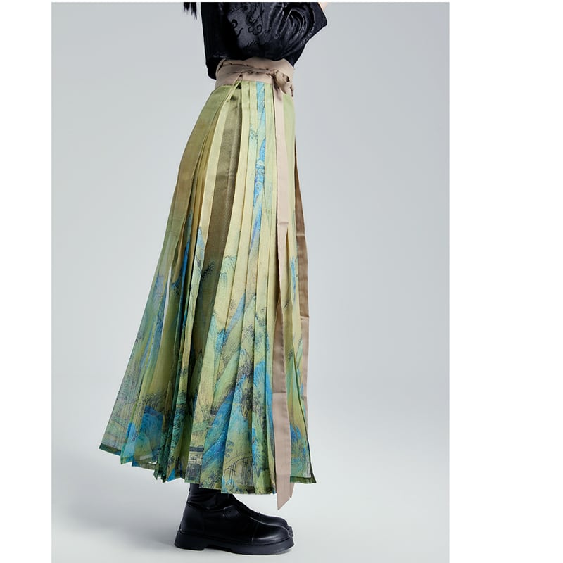 [Unmanku Slanted Hairpin Series] ★China Style Skirt★ Mamian Skirt Senuraeyama Illustration Original Bottoms Long Length