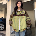 Load image into Gallery viewer, [CHAOLIU Series] ★Stadium Jacket★ 2color Jacket Outerwear Unisex Men's PU Switching Apricot Green
