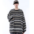 Load image into Gallery viewer, [MGJM Series]★Knit tops★ 2color horizontal striped striped pattern retro unisex men's women's Harajuku style easy to match
