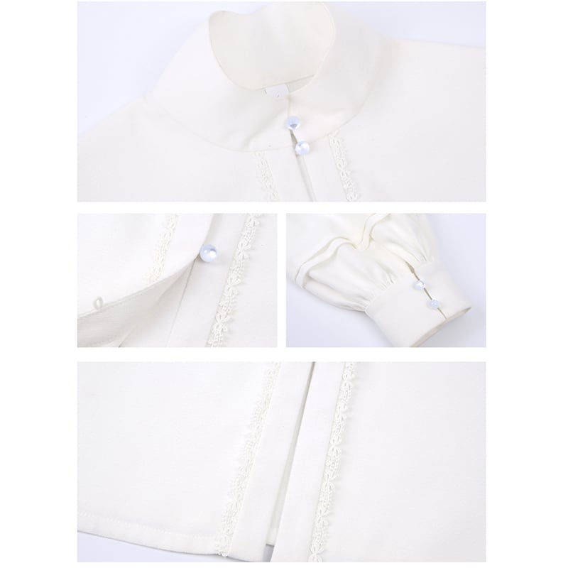 [Ike Summer --- Seitan Series] ★China Style Shirt★ 2color Chinese Clothes Improved Han Clothing Chinese Elements Cute Han Clothing Shirt Apricot White