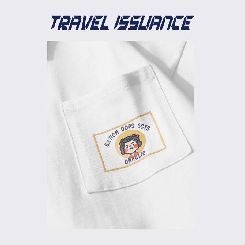 【TRAVEL ISSUANCEシリーズ】★POLOシャツ★ 2color トップス 配色 男女兼用 メンズ ホワイト ネイビー