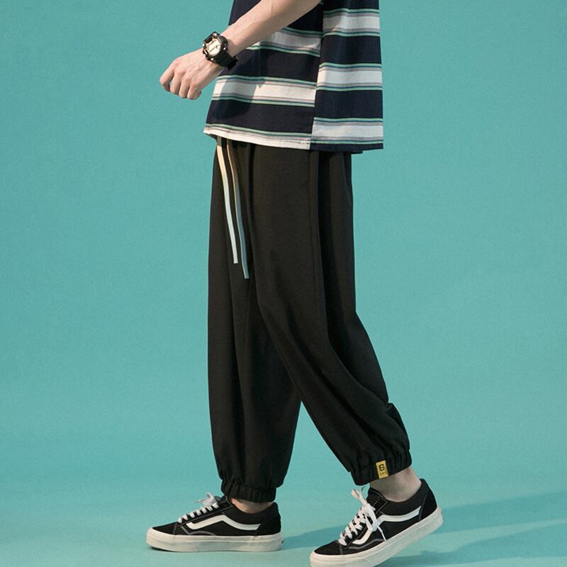 [BIGEMAN Series] ★Casual Pants★ 2color Nine-quarter length Bottoms Pants Unisex Men's Large Size Spring/Summer Sports Style