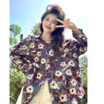 Load image into Gallery viewer, [YOUZI Series] ★Floral Pattern Shirt★ Tops Oil Painting Style Long Sleeve Shirt Loose Retro Commuting Date Cute Blue Blue
