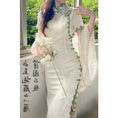 Load image into Gallery viewer, [ZHUDIMEI Series] ★China-style dress★ Improved cheongsam dress, elegant, short sleeves, floral pattern, beige, slimming
