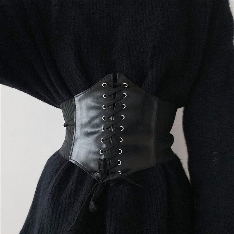 [Lee Kaihin Series]★Belt★ Elastic Accessories Small Items Black Easy to match with design.