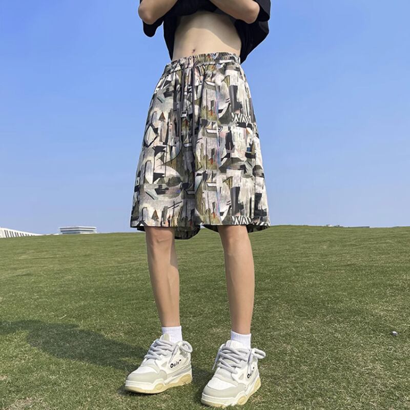 [CHAOMEICHEN Series] ★Shorts★ Graffiti Bottoms Short Length Pants Unisex Men's Large Size Slimming