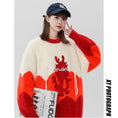 Load image into Gallery viewer, [Fujiiman Series] ★Sweater★ 3color Knit Tops Cartoon Dragon Unisex Men's Black Red Pink New Year
