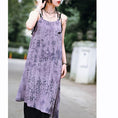 Load image into Gallery viewer, [Kokaisha---Shinkyo Series] ★China style dress★ Hanging dress Letter pattern print Purple black switching
