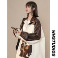 Load image into Gallery viewer, [Fujiiman Series]★Jacket★ 2color PU outerwear unisex men's color scheme coffee color blue
