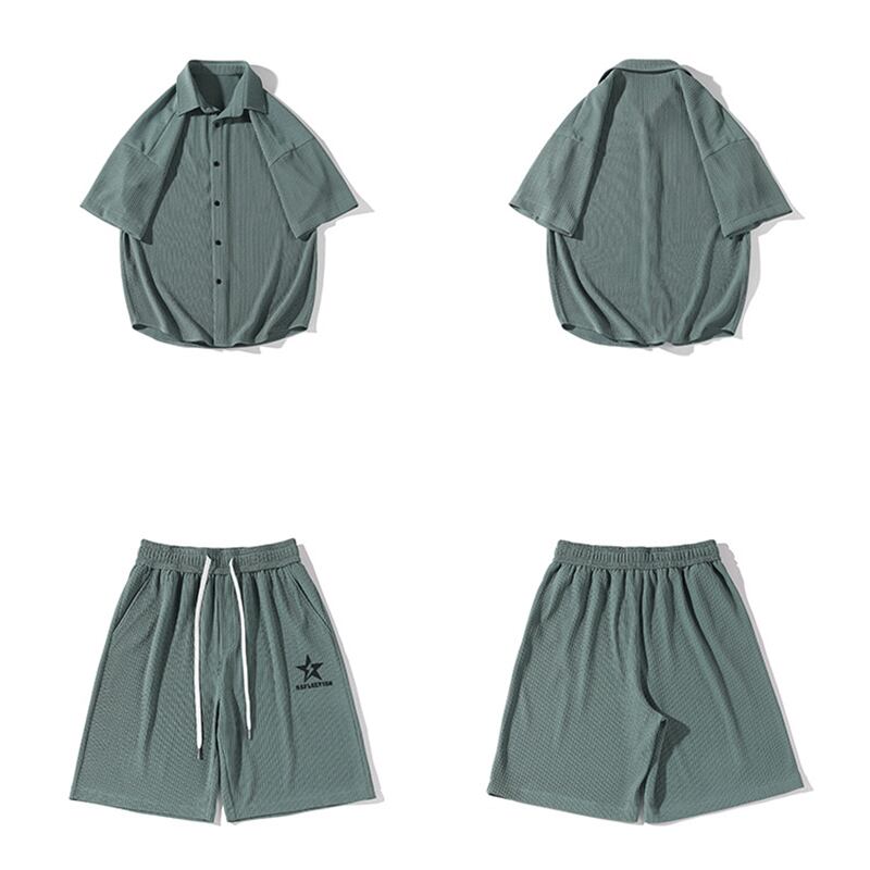 [BIGEMAN Series]★Setup★ Shirt + Shorts 3color Unisex Men's Large Size Cool Feel Good