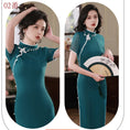 Load image into Gallery viewer, [RUYUN Series]★Cheongsam dress★ 2color Chinese style dress Elegant Temperament enhancement Large size
